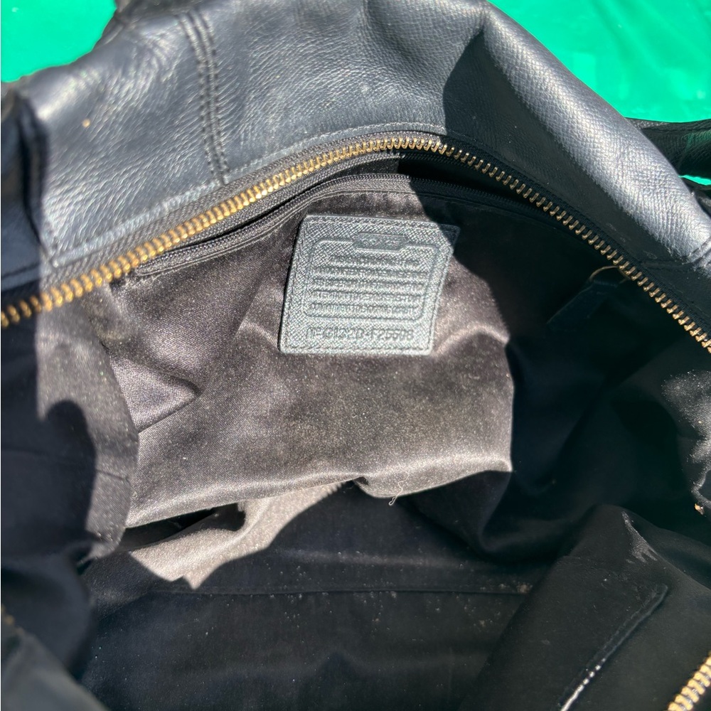 Coach Black Leather Satchel with Gold Accents - Picture 5 of 5